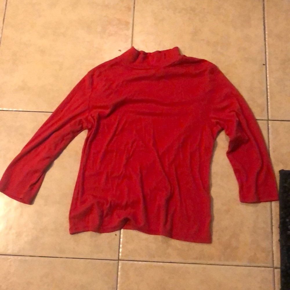 Red turtle neck